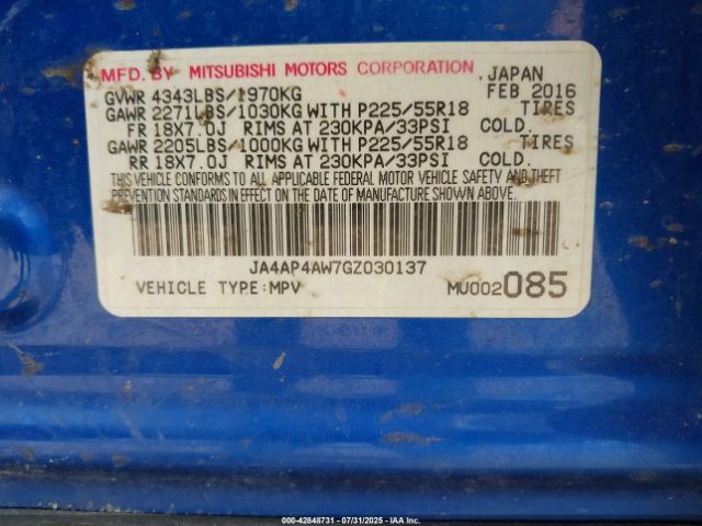 2016 MITSUBISHI OUTLANDER SPORT JA4AP4AW7GZ030137 Photo 8