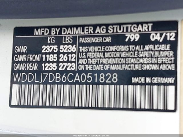 2012 MERCEDES-BENZ CLS 550 WDDLJ7DB6CA051828 Photo 8