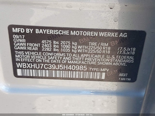 WBXHU7C39J5H40985 BMW 2018