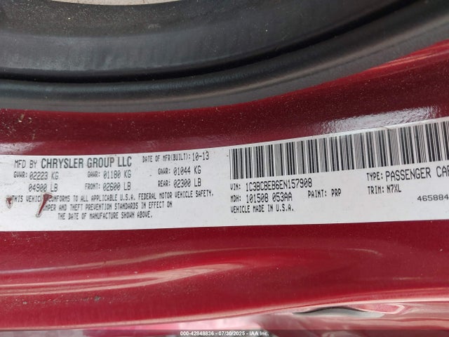 Chrysler 2014 2014 1C3BCBEB6EN157908 Image 9