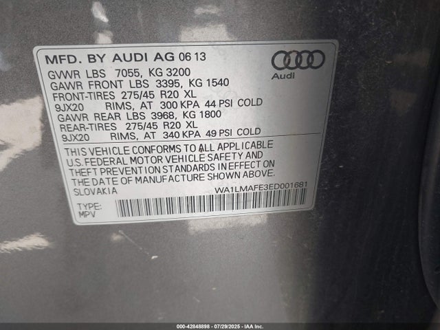 2014 AUDI Q7 WA1LMAFE3ED001681 Photo 8