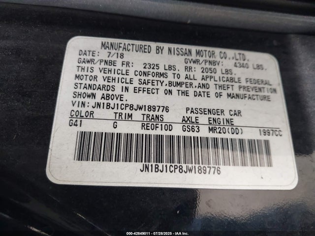 JN1BJ1CP8JW189776 Nissan 2018