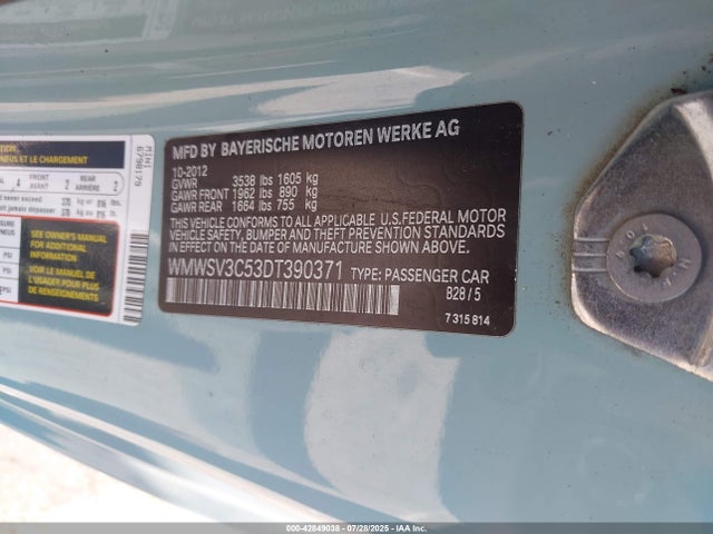 2013 MINI HARDTOP WMWSV3C53DT390371 Photo 8