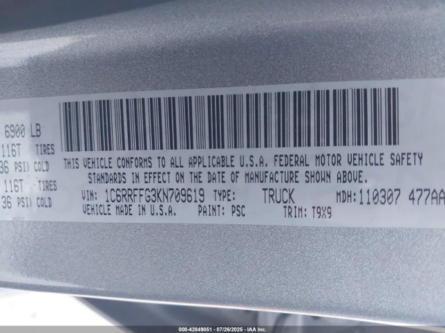 RAM 1500 2019 1C6RRFFG3KN709619 Image 9