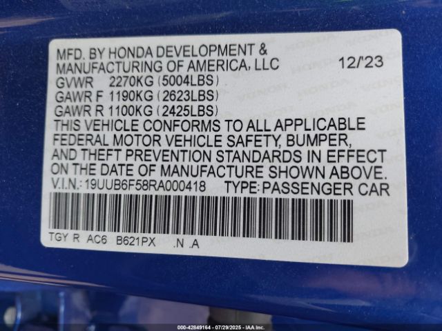 2024 ACURA TLX 19UUB6F58RA000418 Photo 8