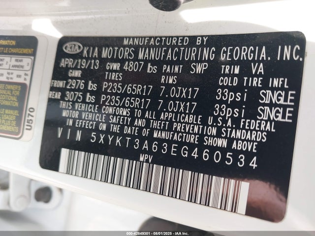 5XYKT3A63EG460534 KIA dohc t-gdi theta-ii