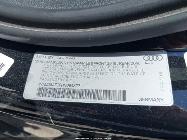 2017 AUDI A6 WAUD8AFC0HN064827 Photo 8