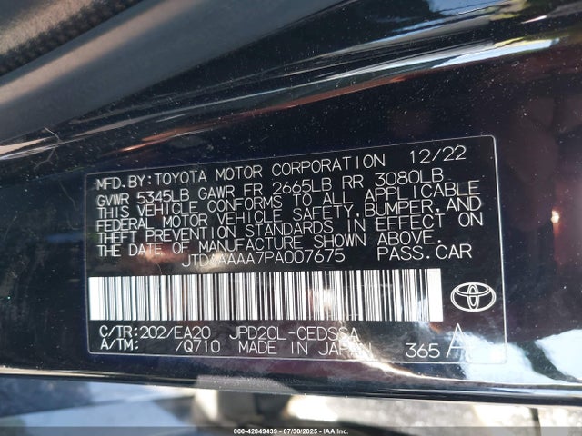 Toyota 3km 2023 JTDAAAAA7PA007675 Image 9