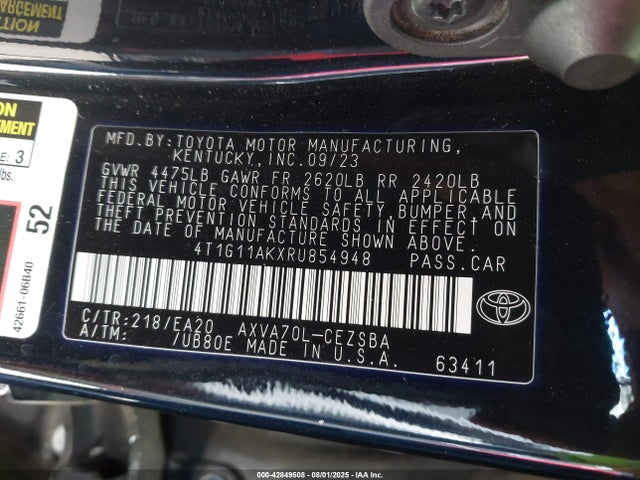 4T1G11AKXRU854948 Toyota a25a-fks