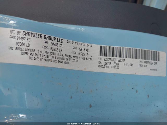 2015 FIAT 500 3C3CFFCR6FT562249 Photo 8