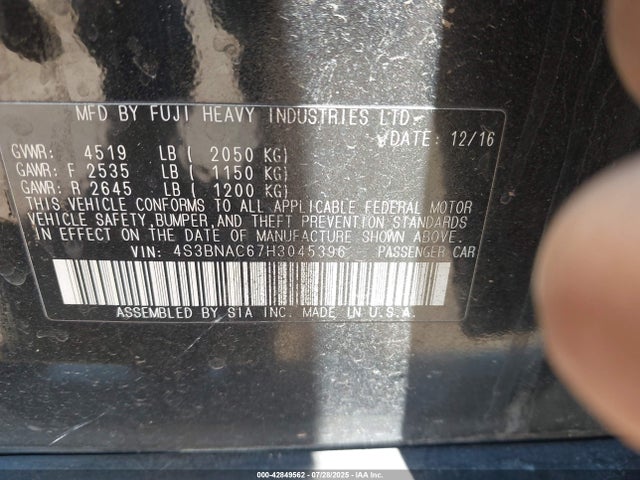 Subaru u5 2017 4S3BNAC67H3045396 Image 9