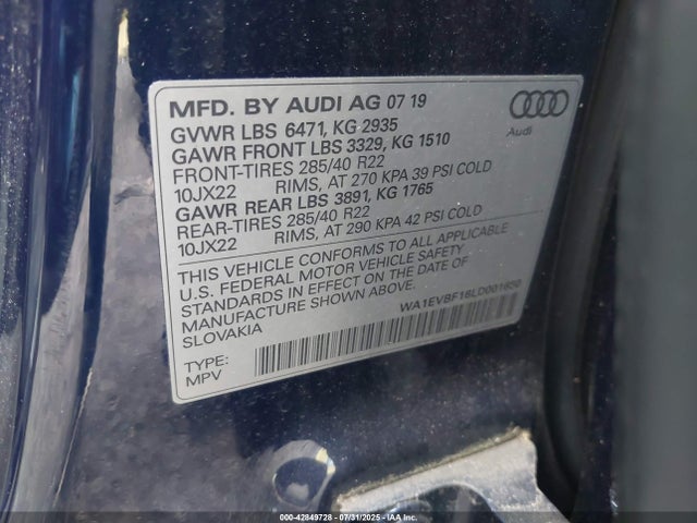 2020 AUDI Q8 WA1EVBF16LD001650 Photo 8