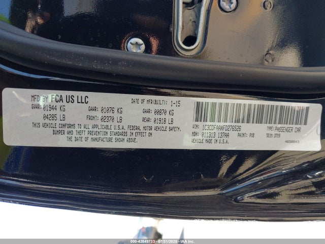 Dodge Dart 2015 1C3CDFAAXFD276526 Image 9
