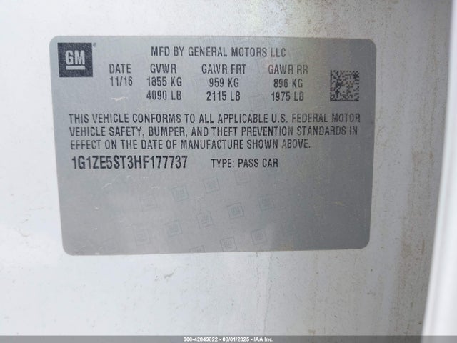 1G1ZE5ST3HF177737 Chevrolet lfv - di: direct injection, vvt: variable valve timing, gen 1