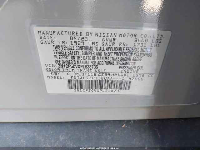 3N1CP5CVXPL538735 Nissan 2023