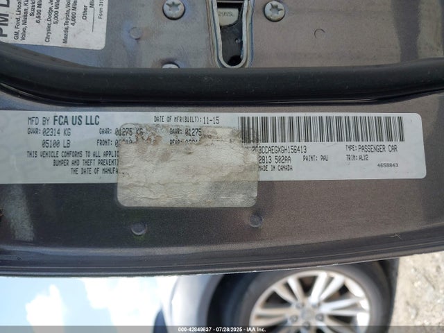 Chrysler 300 2016 2C3CCAEGXGH156413 Image 9