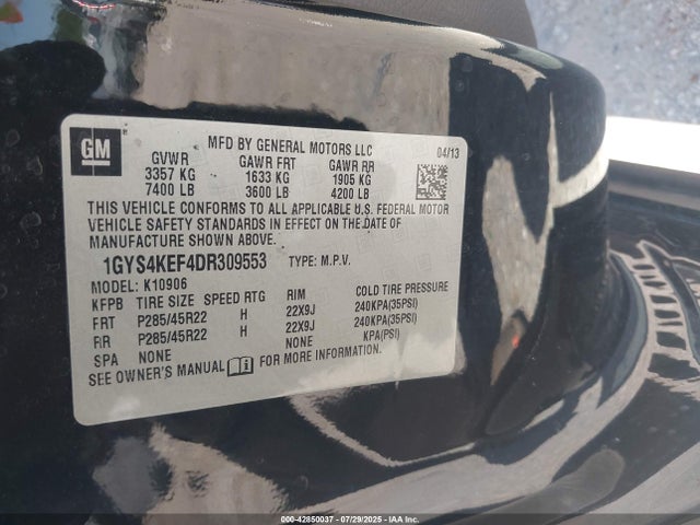 2013 CADILLAC ESCALADE ESV 1GYS4KEF4DR309553 Photo 8