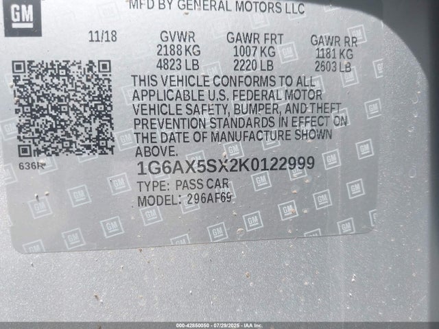 2019 CADILLAC CTS 1G6AX5SX2K0122999 Photo 8