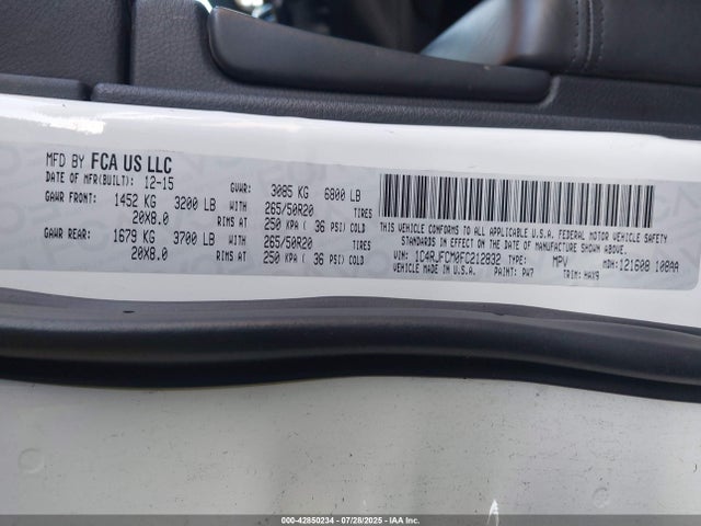 Jeep Grand Cherokee 2015 1C4RJFCM0FC212832 Image 9