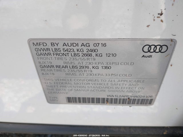 2017 AUDI Q5 WA1L2AFP3HA029106 Photo 8