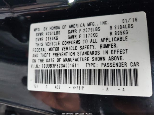 2016 ACURA TLX 19UUB3F52GA001611 Photo 8