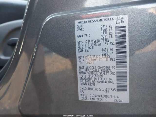 5N1DL0MM1HC513236 Infiniti QX60
