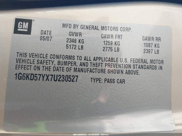 2007 CADILLAC DTS 1G6KD57YX7U230527 Photo 8