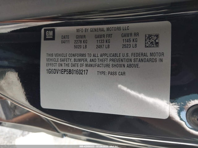 2011 CADILLAC CTS-V 1G6DV1EP5B0160217 Photo 8