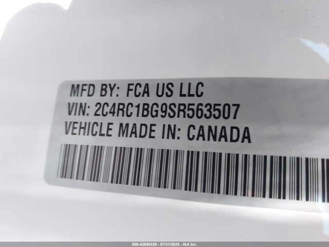 Chrysler 2025 2025 2C4RC1BG9SR563507 Image 9