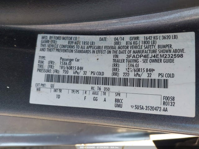 Ford 2014 2014 3FADP4EJ4EM232598 Image 9