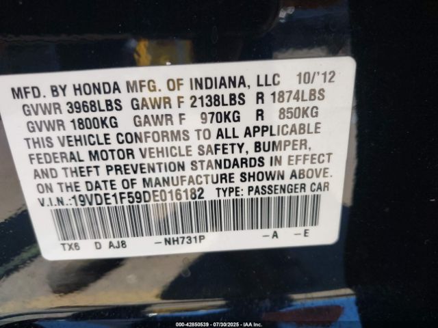 2013 ACURA ILX 19VDE1F59DE016182 Photo 8