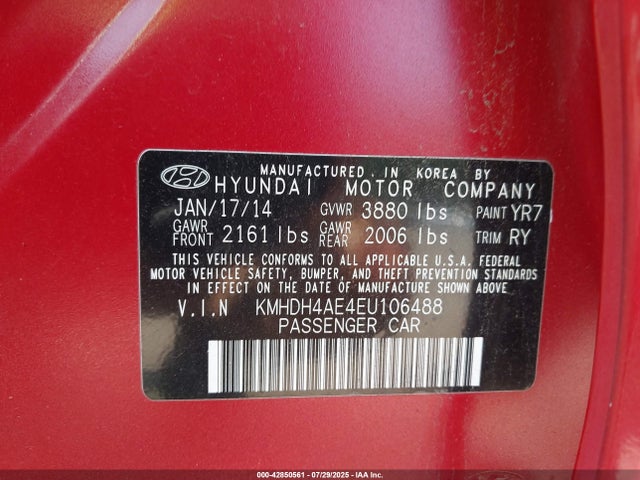 Hyundai dohc mpi nu 2014 KMHDH4AE4EU106488 Image 9