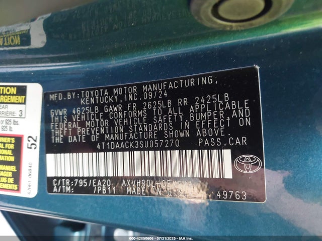 Toyota a25a-fxs 2025 4T1DAACK3SU057270 Image 9