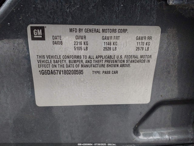 2008 CADILLAC STS 1G6DA67V180200595 Photo 8