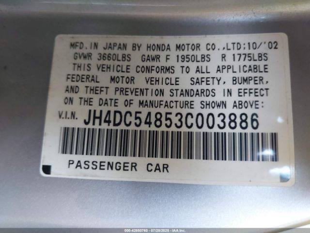 2003 ACURA RSX JH4DC54853C003886 Photo 8