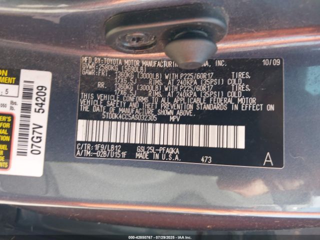 2010 TOYOTA SIENNA 5TDDK4CC5AS032305 Photo 8