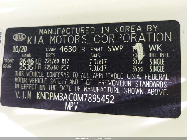 KIA gdi theta-ii 2021 KNDPM3AC0M7895452 Image 9