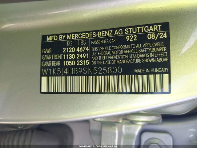 W1K5J4HB9SN525800 Mercedes-Benz m260