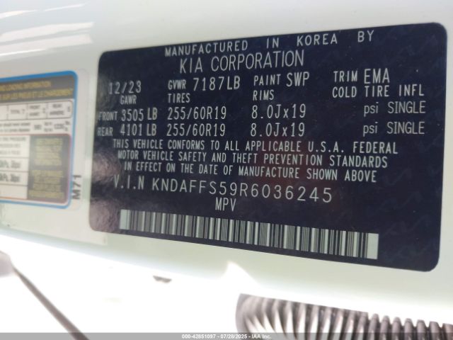 2024 KIA EV9 KNDAFFS59R6036245 Photo 8