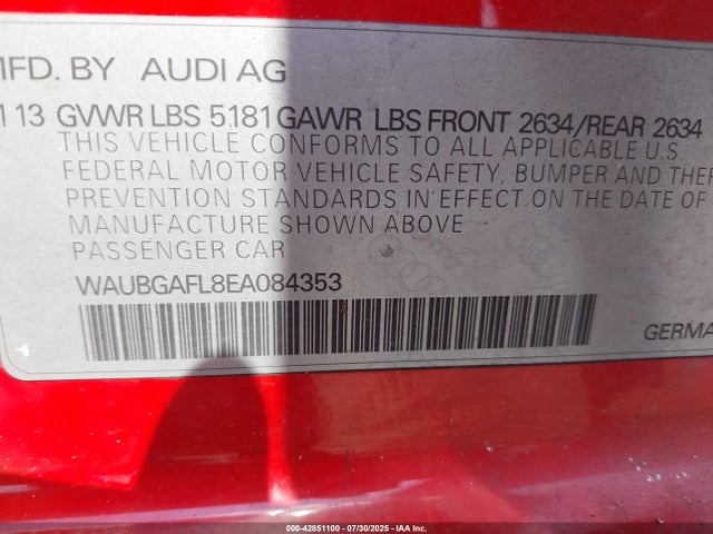 2014 AUDI S4 WAUBGAFL8EA084353 Photo 8