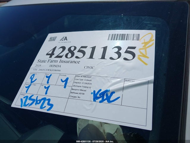 Honda k20c2 2019 2HGFC2F83KH586946 Image 17