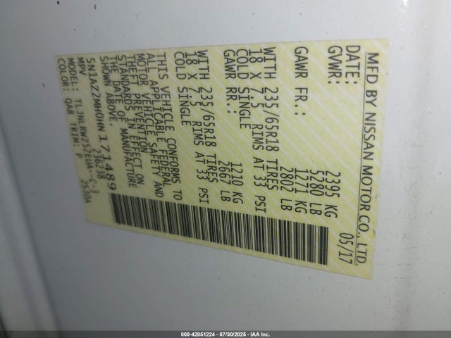 5N1AZ2MH0HN171489 Nissan 2017