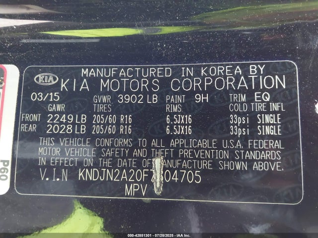 KIA dohc gdi gamma 2015 KNDJN2A20F7804705 Image 9