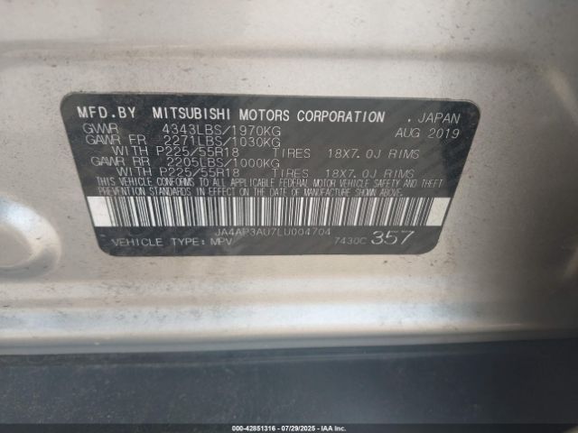 2020 MITSUBISHI OUTLANDER SPORT JA4AP3AU7LU004704 Photo 8