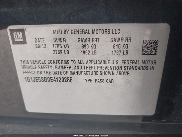1G1JE5SG9E4120286 Chevrolet lwe