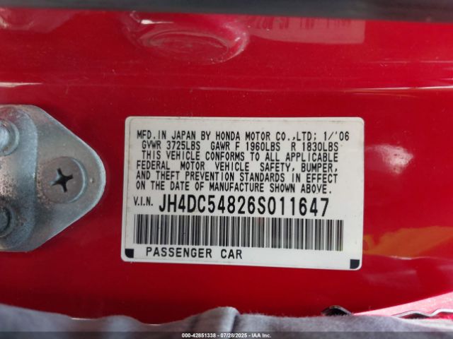 2006 ACURA RSX JH4DC54826S011647 Photo 8