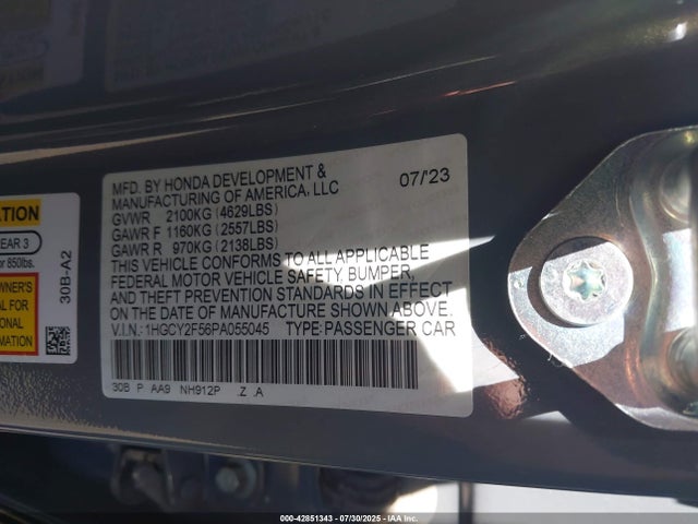 1HGCY2F56PA055045 Honda lfc5