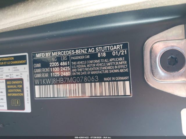 2021 MERCEDES-BENZ AMG C 63 W1KWJ8HB7MG078063 Photo 8