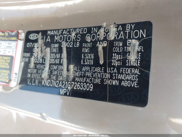 KIA gdi gamma 2016 KNDJN2A21G7263309 Image 9