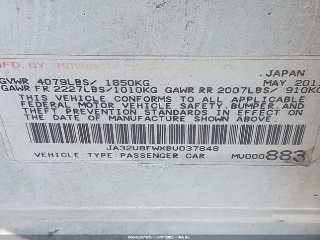 2011 MITSUBISHI LANCER JA32U8FWXBU037848 Photo 8